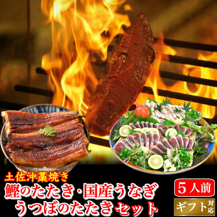 土佐沖 日戻り 藁焼き鰹たたきセット（国産うなぎ・う...