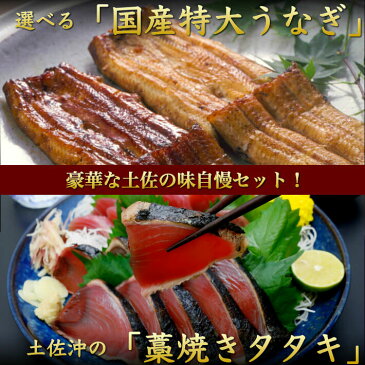 ＼初鰹入荷／土佐沖 日戻り 藁焼き鰹たたきと国産太化うなぎセット（ 蒲焼き 白焼き 選べるうなぎ) 父の日 母の日 土用の丑 誕生日 ギフト 贈答用 送料無料