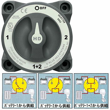 BLUE SEA バッテリースイッチHDシリーズ4ポジション 500A(3002)