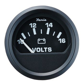 ボルトメーター　12V用10-16V　ブラック