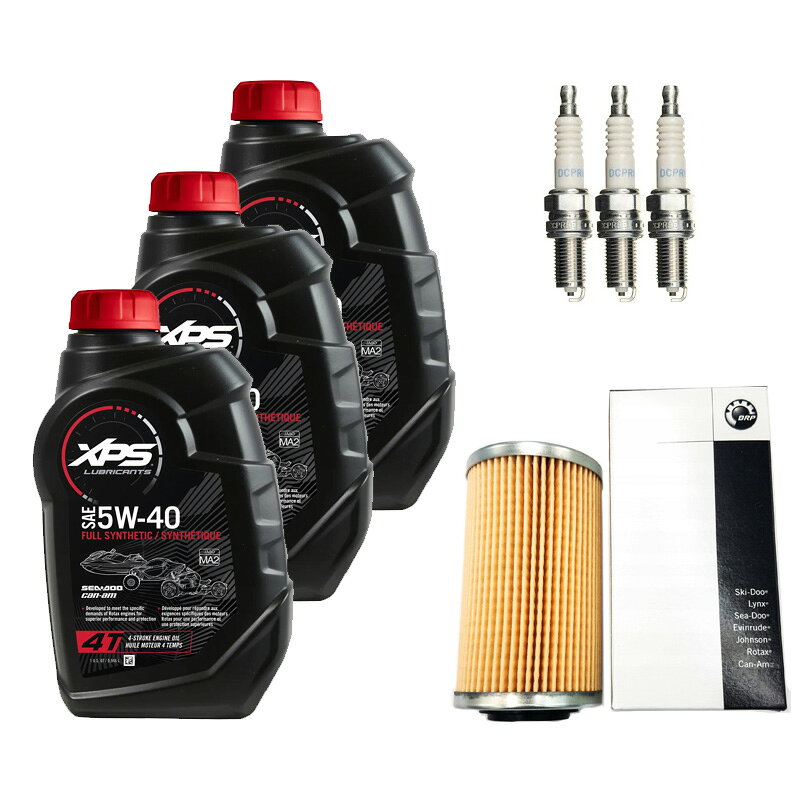 SEA-DOOオイル交換セット 946ml×3本+純正オイルフィルター+DCPR8E 3本 260馬力以下モデル用（〜2017年*..