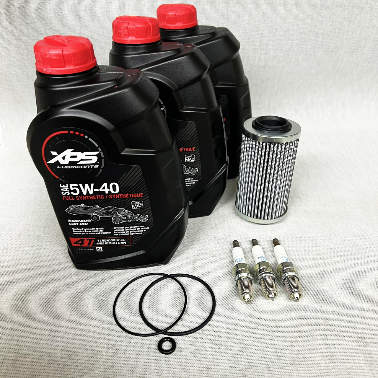 SEA−DOO（シードゥ）メンテナンスセット 325馬力用 *純正オイル×3本・社外品フィルター・プラグ(KR9EI8..
