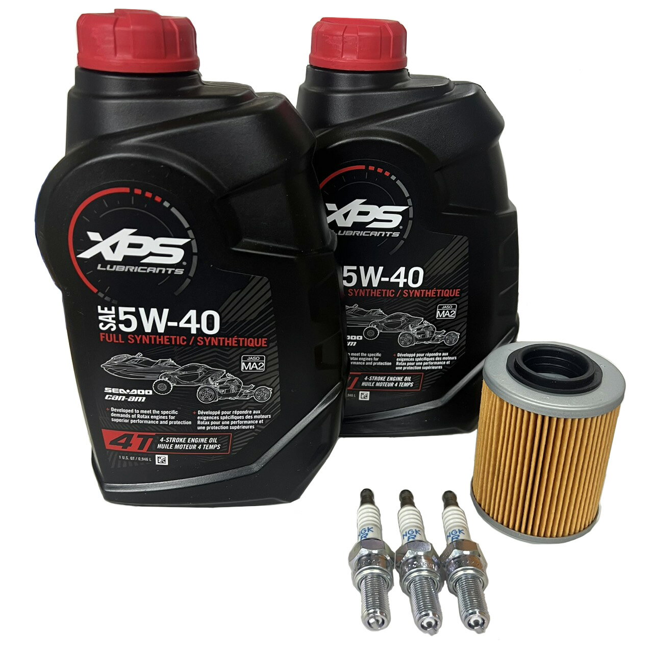 SEA-DOO スパーク用オイル交換セット *オイル946ml×2 +社外フィルター+プラグCR8EB×3本 セット(OIL-S2321-P)
