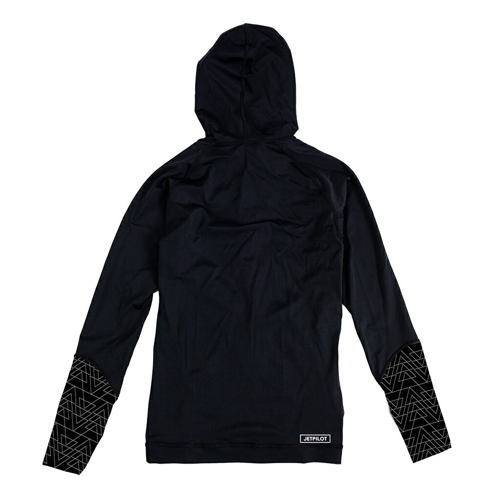 JETPILOT（ジェットパイロット） PACER L/S LADIES HOODED RASHIE (ブラック）フロントジップ ラッシュ フーディー＃S21513【セール品*キャンセル・返品 不可】 2