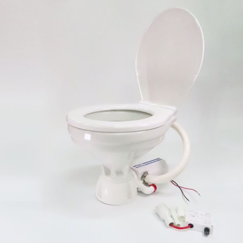 TMC電動マリントイレ12Vラージボールタイプ・ワイド家庭用サイズ[新ラウンド型ベース/スロークローズ]ラージ ボート 船舶 マリン用品