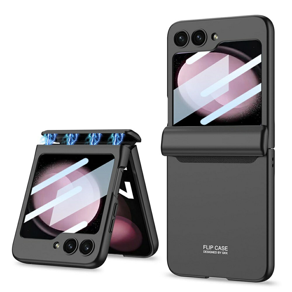 Galaxy Z Flip5 ケース ギャラクシー Z Flip5 5G ケース ヒンジ保護 薄型 軽量 耐衝撃 ストラップホール付き レンズ保護 全身保護 指紋防止 ワイヤレス充電対応 ギャラクシー Z Flip5 カバー 1