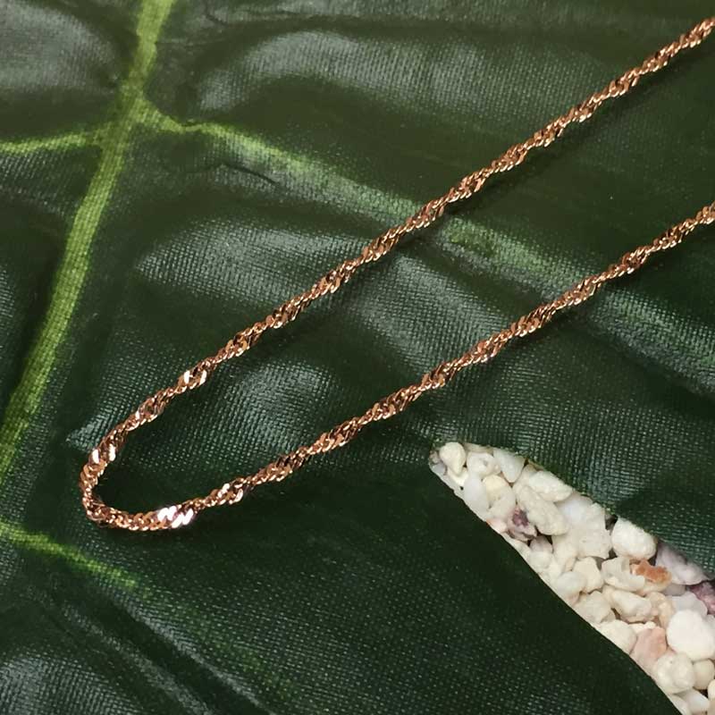 【ブラックフライデー 全商品 P最大25倍】 14K ピンクゴールドチェーン 45cm シンガポール チェーン ねじれタイプ 金 ネックレス チェーン GOLD...