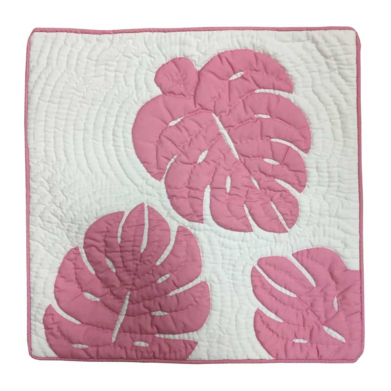 【1日(土)は店内P5倍 クーポン有】 ハワイアンキルト モンステラ クッションカバー45cm×45cm ピンク インテリア Hawaiianquilt ハワイアン雑貨 植物 ソファー クッション ハワイ アロハ ギフト 母の日 新生活 父の日 敬老の日 模様替え 45センチ プレゼント