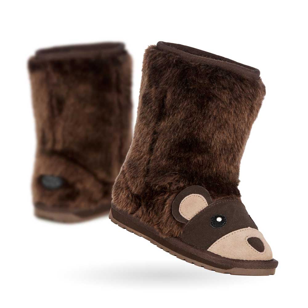 【6/20限定クーポン有り】 EMU AUSTRALIA KIDS LITTLE CREATURES L.C Brown Bear K11104 エミュー ブラウンベアー キッズ用 シープスキンブーツ/子供用ムートンブーツ 【RCP】