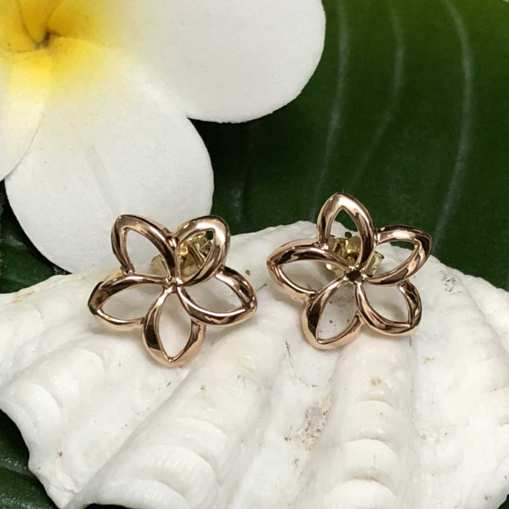 【ブラックフライデー 全商品 P最大25倍】 14金ネックレス ハワイアンジュエリー 14k キャッチピアス プルメリア ハワイアンアクセサリー クリスマスギフ...