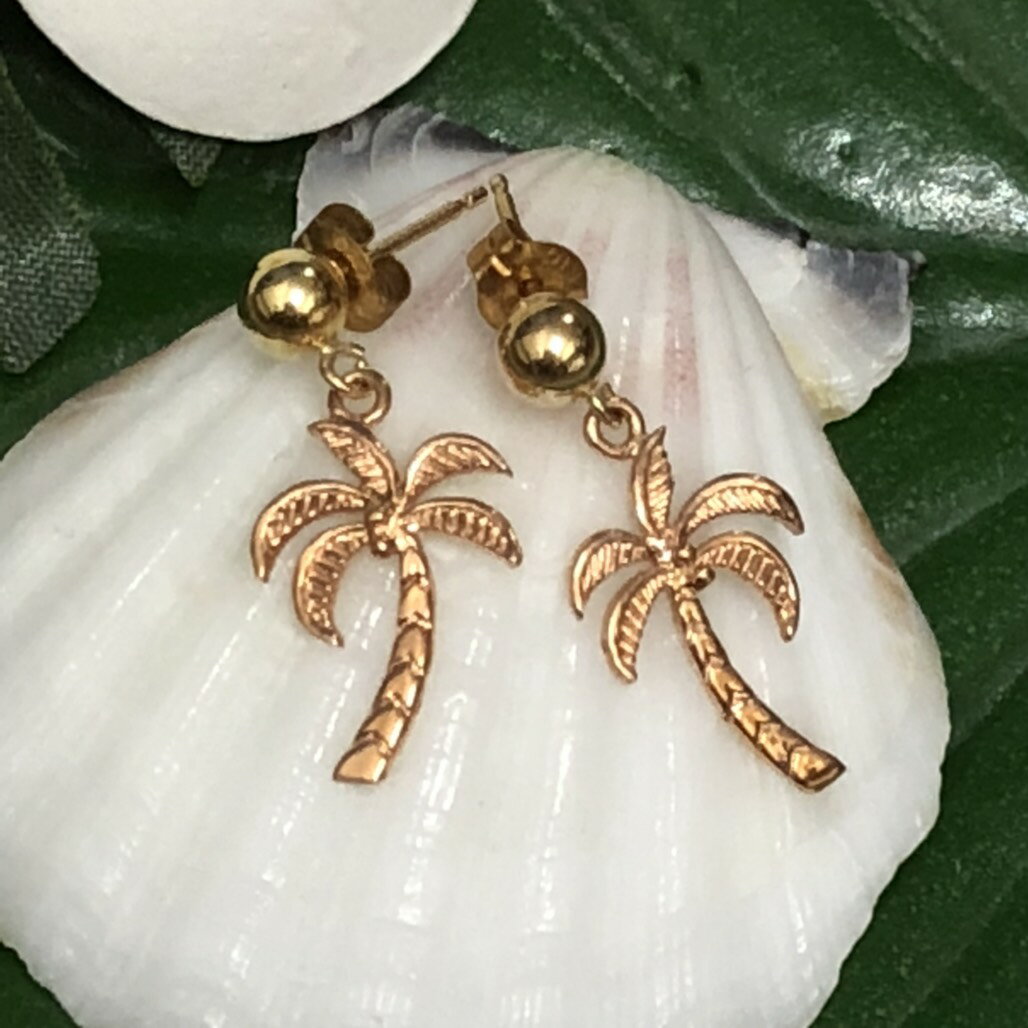 【ブラックフライデー 全商品 P最大25倍】 ハワイアンジュエリー 14k キャッチピアス パームツリー ヤシの木 ハワイアンアクセサリー