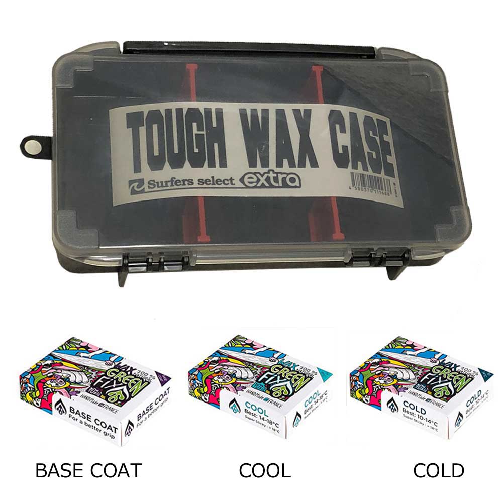 【24日20時〜 マラソンP最大31倍！クーポン有】 グリーンフィックス ワックスケースセット GREEN FIX EXTRA Tough Wax Case サーフィン用ボードワックス サーフボード滑り止め サーフィン用品 人気商品 3