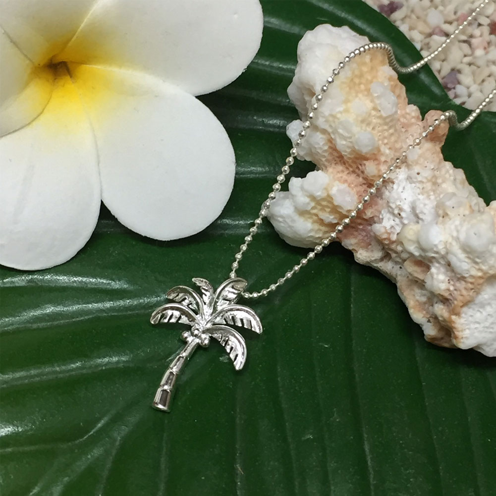 【30日 全商品 ポイント 2倍】 ハワイアンジュエリー ネックレス チェーン付き ペンダント パームツリー シルバー クリスマスギフト 誕生日 記念日 プレゼ...