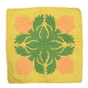 【お盆も毎日出荷】 ハワイアンキルト 45cm×45cm用 クッションカバー イエロー×オレンジハイビスカス柄 Hawaiian quilt インテリア ハワイアン雑貨