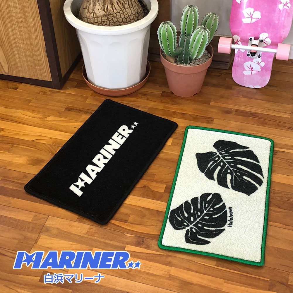 【25日はエントリーでP最大24倍！クーポン有】 玄関マット53cm×32cm MARINER＆HULAHANA カーマット ドアマット ウェルカムマット インテリア おしゃれ かわいい ハワイアン 小さめ 生活用品 日用雑貨 インテリア雑貨 白浜マリーナ フラハナ