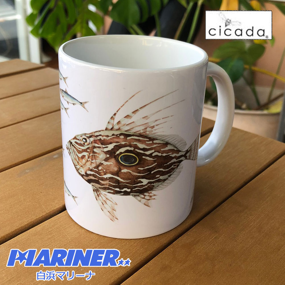 【ブラックフライデー 全商品 P最大25倍】 cicada シカダ お魚 マグカップ 大 ラッセル・ウィルス ティ..