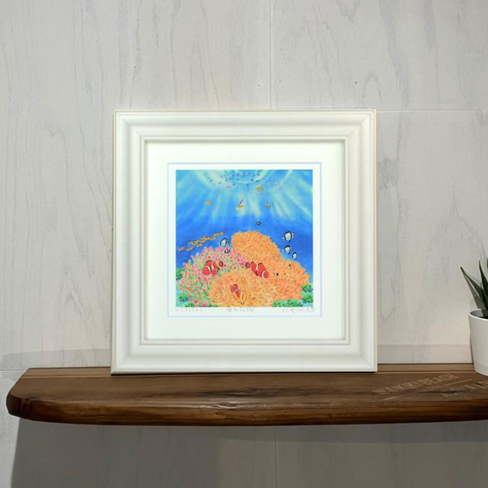 【ブラックフライデー 全商品 P最大25倍】 絵画 海の花畑 栗乃木ハルミ イラスト Bタイプ サーフィン インテリア フラグッズ イラスト 新築祝い お誕生日...