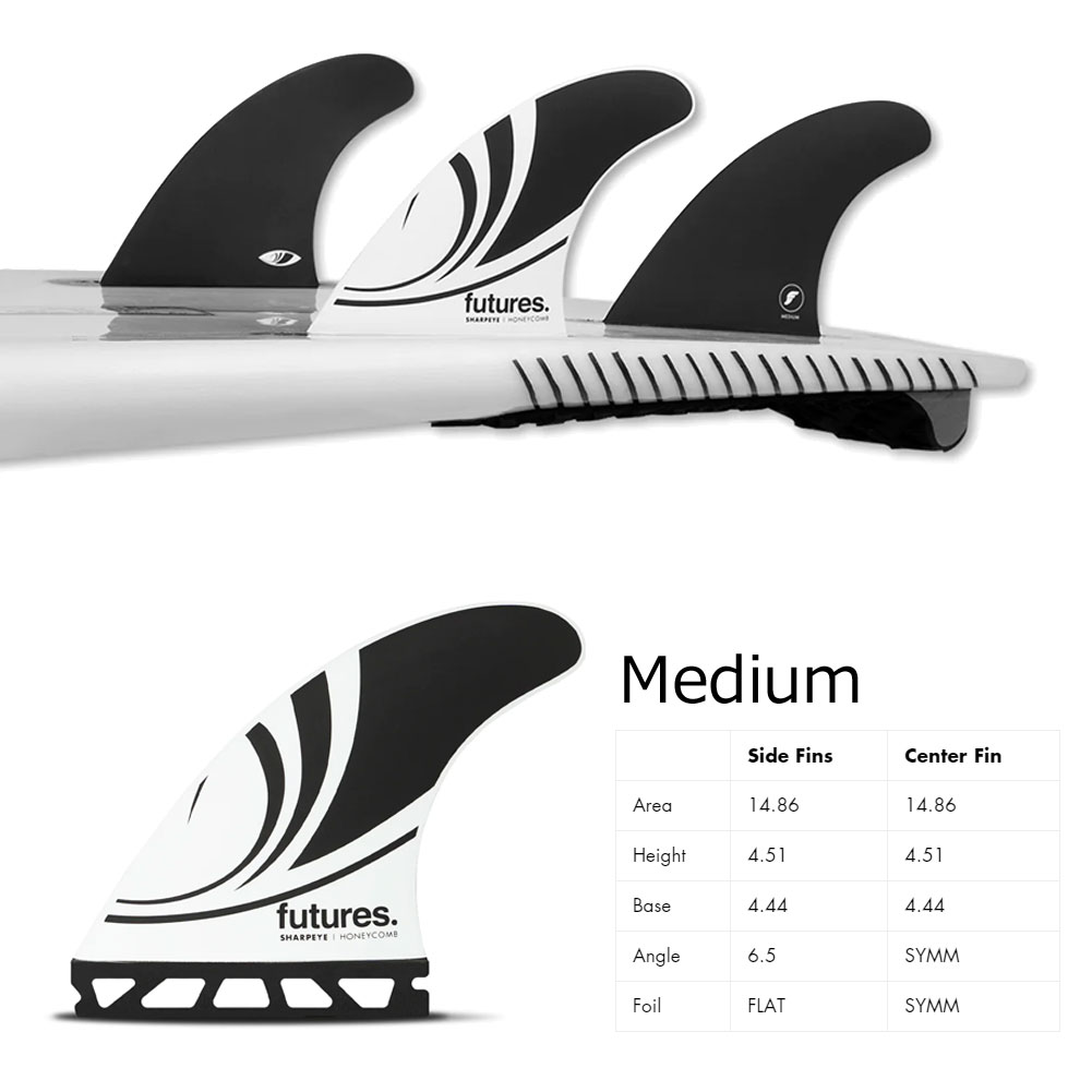 【9日20時～マラソンP最大31倍クーポン有】 フューチャーズフィン シャープアイ スラスター トライ フィン futures. Sharp Eye Thruster TRI FINS HONEYCOMB サーフィン 3フィン 3枚セット ショート サーフボード サーフィン 白 黒 ホワイト ブラック ブランド おしゃれ 2