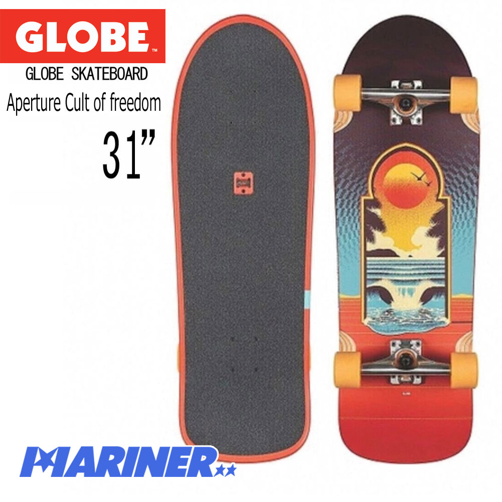 【マラソン ポイント 最大 35倍】 スケートボード コンプリート 31インチ カルト オブフリーダム GLOBE Aperture Cult of freedom Cruiser Skateboard クルーザー スケート デッキ コンプリート サーフスケート スケボー