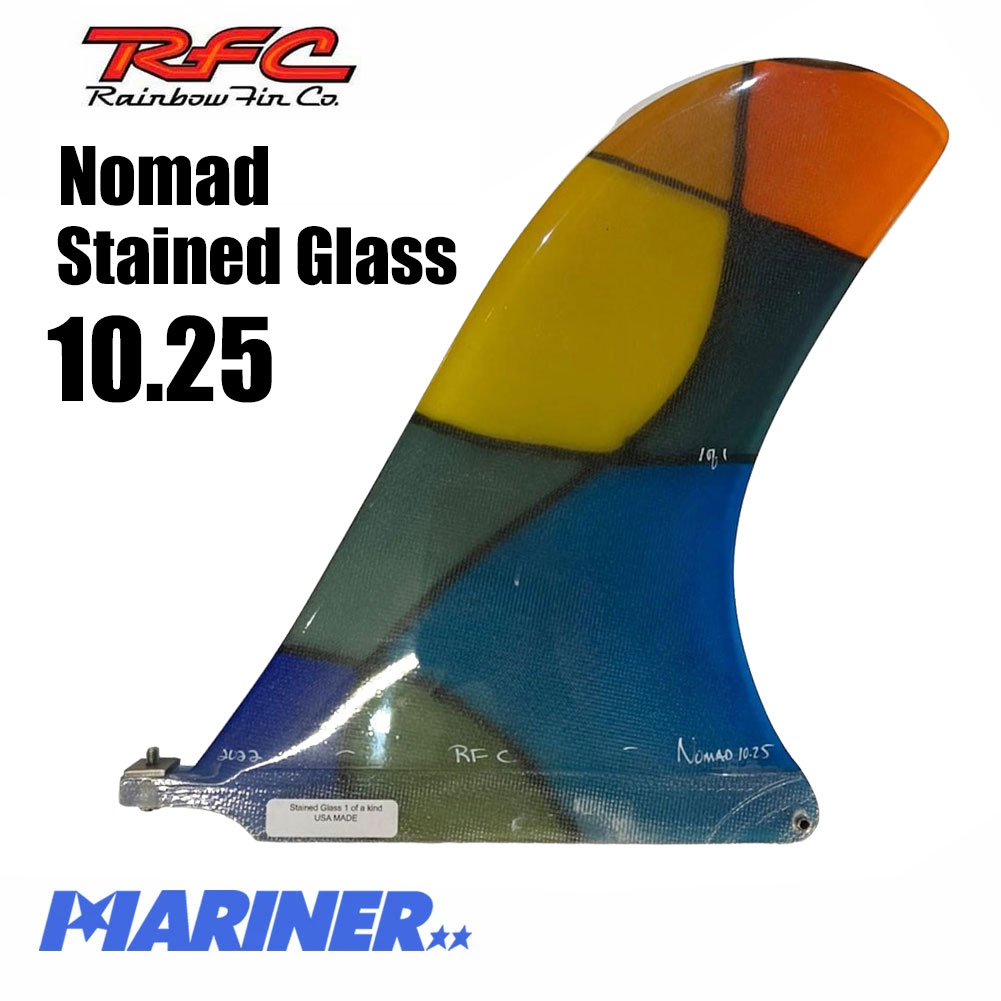 【1日(土)は店内P5倍! クーポン有】 ロングボード 10.25 Rainbow fin NOMAD SG Stained Glass レインボーフィン ノマド 10.25 ステンドグラスフィン サーフボード フィン センターフィン シングルフィン サーフィン アートフィン ギフトプレゼントのサムネイル