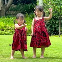 【30日(土)全商品ポイント2倍】 子供服ハワイアン キッズワンピース HS ハワイアンフラワー モンステラ レッド ブラック カパ タパ 1歳 2歳 3歳 4歳 5歳 6歳 7歳 8歳 女の子用ワンピース 子供の日 お祝い お誕生日 親子でお揃い お揃い 姉妹 兄弟