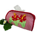 【15日 全商品P2倍 クーポンあり】 ハワイアンキルト Hawaiian Quilt ハイビスカス ティッシュ ボックス カバー ボックス ティッシュカバー 赤 自宅 お部屋 模様替え かわいい 新生活 インテリア ギフト プレゼント 引っ越し 祝い お礼