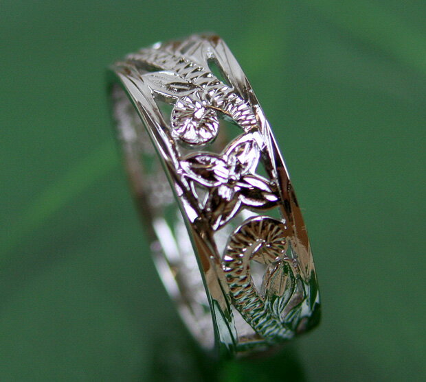 【クーポン利用で最大1、500円OFF】 ハワイアンジュエリー リング シルバーリング スカシスクロールリング 幅細 指輪 プルメリア 女性 レディース おススメ ハワジュ ギフト プレゼント クリスマス 誕生日 バレンタイン ホワイトデー