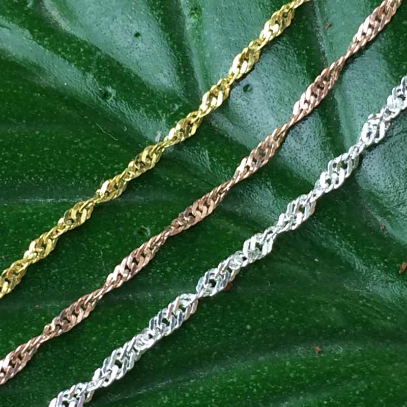 【30日 全商品 ポイント 2倍】 ハワイアンジュエリー シルバー チェーン シンガポールチェーン 45cm 18インチ Silver925 ネックレス チェー...