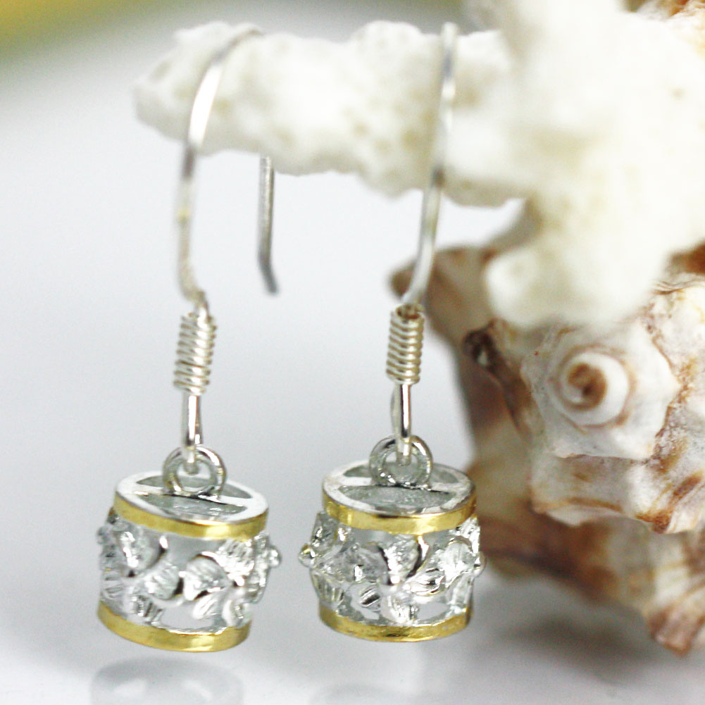 【30日 全商品 ポイント 2倍】 ハワイアンジュエリー ピアス バレル シルバー イエロー ギフトBOX シルバー925 ハワジュ ギフト プレゼント クリス...