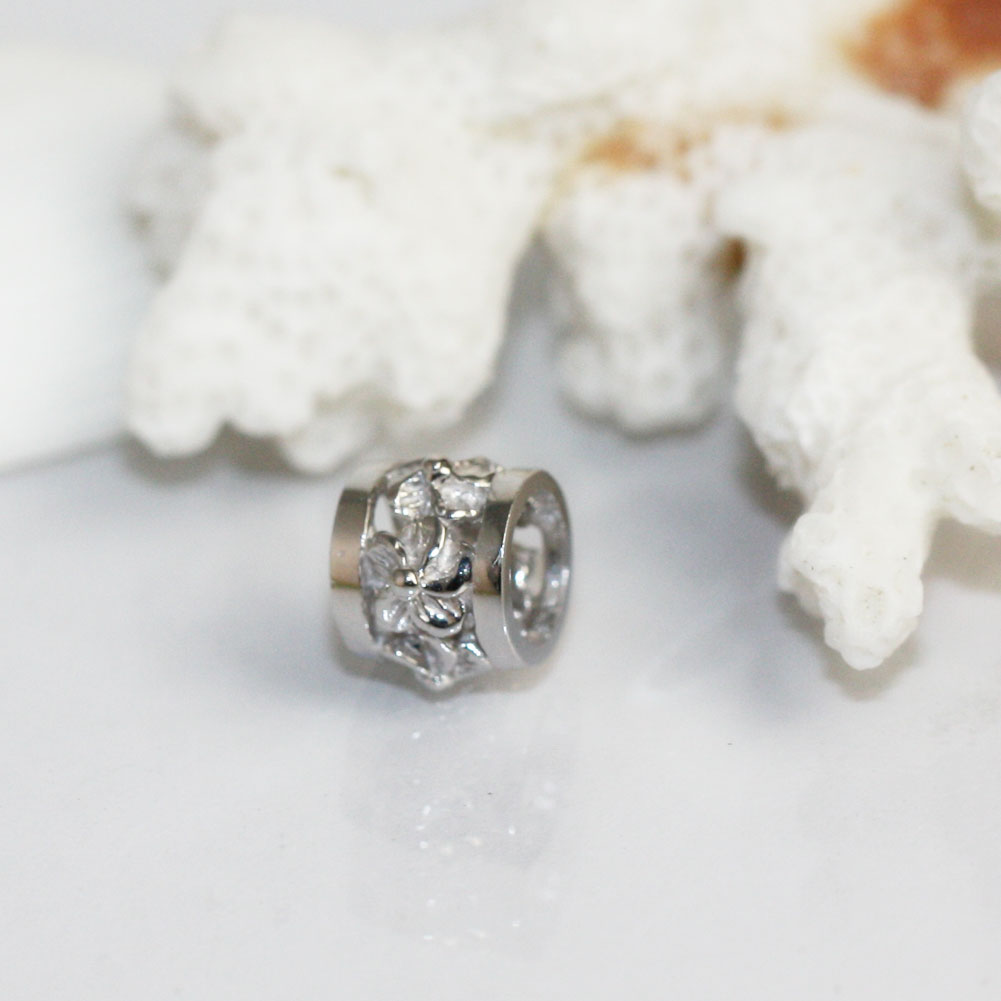 【15日 全商品 ポイント 2倍】 ハワイアンジュエリー ペンダントトップ ホワイトゴールド バレル プルメリア ゴールド 14K 14金 樽型 チューブ型 透かし メンズ レディース プレゼント ギフト 誕生日 記念日 送料無料 おしゃれ 人気 リング アクセサリー