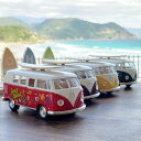  ミニカー ワーゲン クラシカルバス プリント サーフボード 1962 VW Classical Bus with Printing & Surfboard ダイキャストミニカー 1/34 アメリカン雑貨 サーフィン インテリア プレゼント おもちゃ コレクションケース