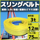 【Pa-manオリジナル】 ポリベルトスリング 2m 幅25mm ポリ入りかため + ソフト面付 1本 JIS規格 両端アイ形