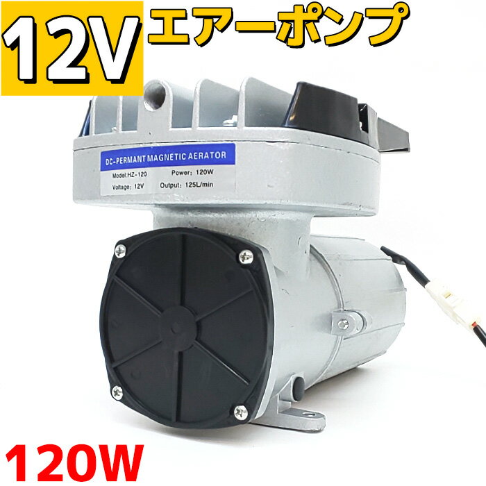 エアーポンプ 120w 船 生簀 イケス 12v 毎分125L 酸素ポンプ 水槽 空気ポンプ 釣り 電動 ポンプ 船舶 バッテリー接続 ホース 分岐管 漁船 ボート 小型 ハイパワー 生餌 生け簀 活魚