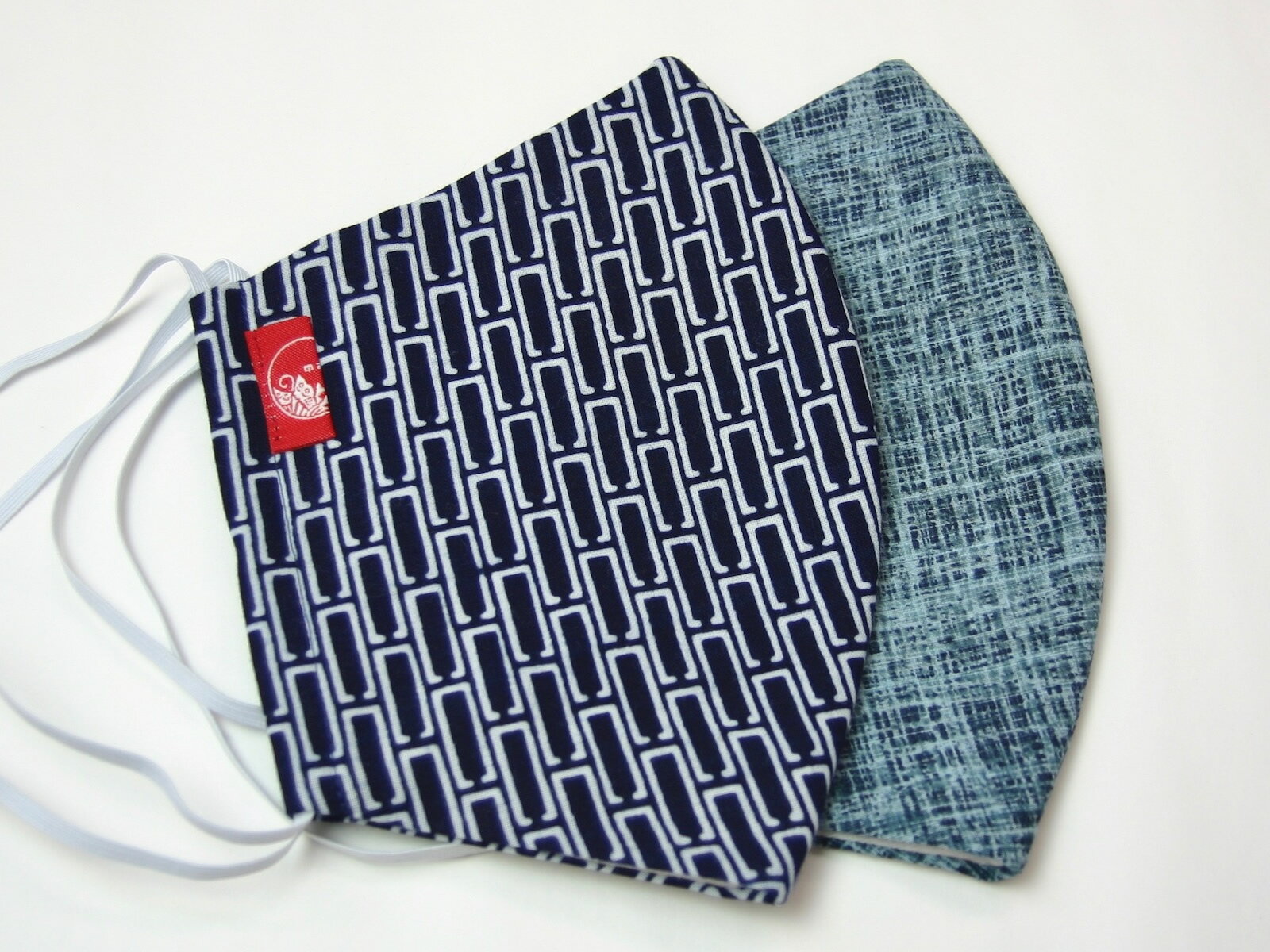 【LLサイズ】夏タイプ!浴衣地の洗えるマスク 2枚セット 男性用 メンズ 大きい 国産 立体型 綿 日本製 柄 白絣 ガーゼ 夏用 薄手 浴衣マスク ゆかたマス...