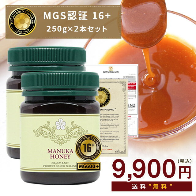 マヌカハニー 16+ 250g 2本 【1本あたり4950円】認定書/分析書付き MGS認証 マヌカゴールド MG600以上 モノフローラル 生 はちみつ 非加熱 無添加 マリリニュージーランドのサムネイル