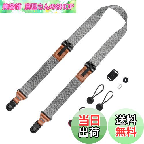 【送料無料】[Cobby] カメラストラップ 幅35mm アンカーリンクス 一眼レフ・ミラーレスカメラ・デジカメなど用 調節可能 クイックリリースプレート付 (グレー)