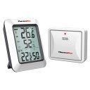 【送料無料】ThermoProサーモプロ 湿度計 温湿度計ワイヤレス 室外 室内温度計 最高最低温湿度値表示 高精度 LCD大液晶画面 置き掛け両用タイプ マグ...