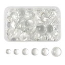 【送料無料】Beadthoven 約80個/箱 6サイズ 半円 クリア ガラスカボション ペースター 半球 ガラスドーム 透明 ビーズ モザイク スモールフラットバック クリスタル 拡大レンズ効果 ジュエリー用 DIY カメオフォトペンダント ネックレス イヤリング アクセサリーパーツ 動物