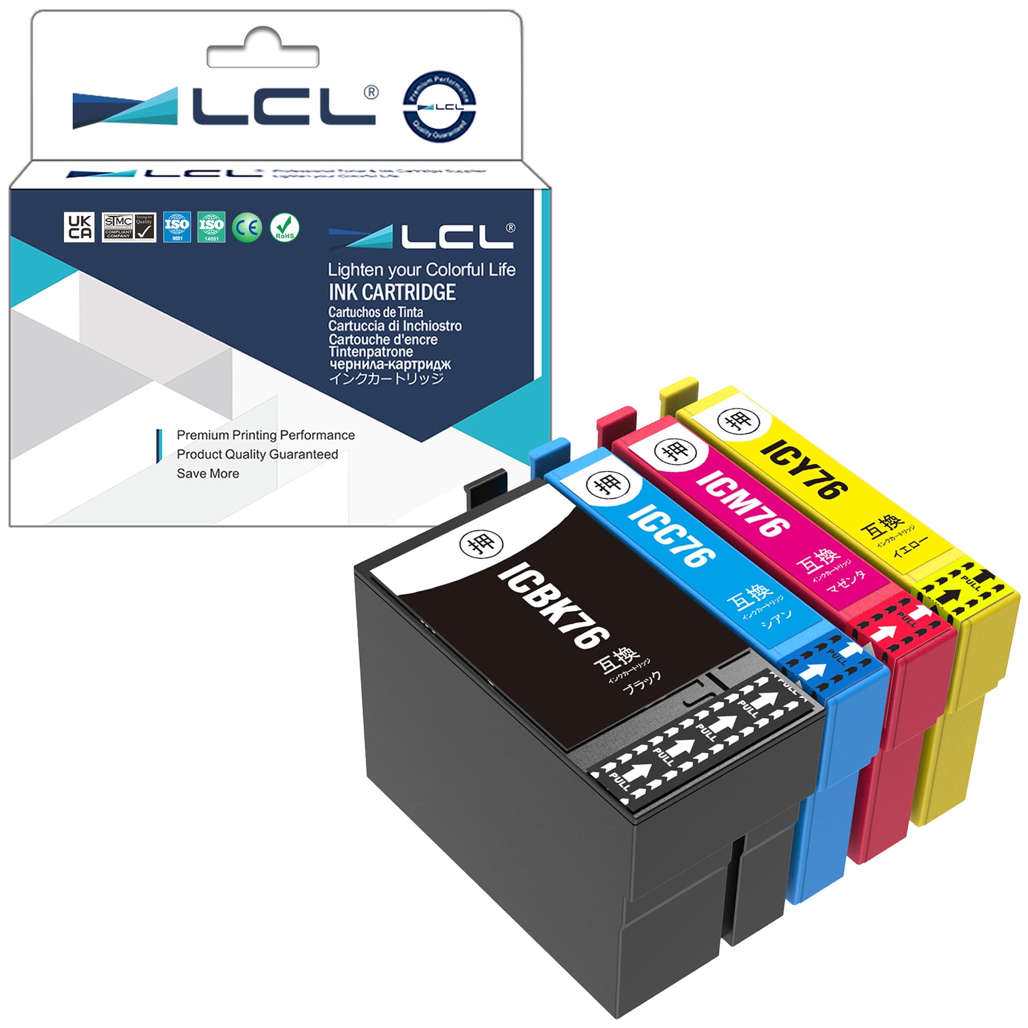 【送料無料】LCL エプソン用 IC4CL76 76XXL ICBK76 ICC76 ICM76 ICY76 （4色セット） 互換インクカート..