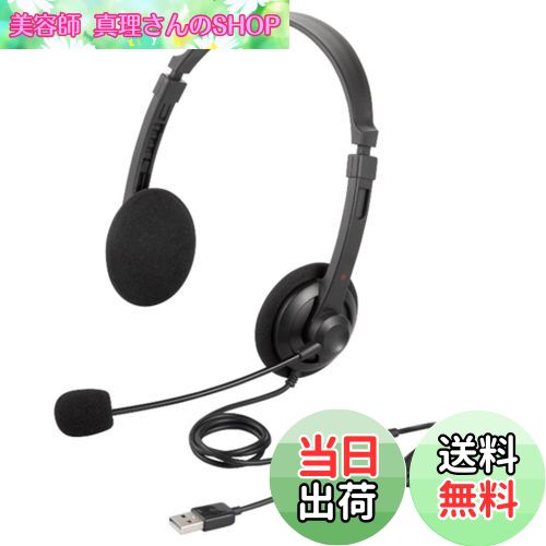 【送料無料】バッファロー BUFFALO 両耳ヘッドバンド式ヘッドセット USB接続 ブラック BSHSUH12BK