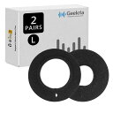 【送料無料】Geekria カバー 2ペア 互換性 イヤーパッドカバー 劣化防止、防塵 ヘッドホン 交換用 ストレッチニット 11-16CM ヘッドホン用 洗濯可 (Large/ブラック・フラワリーグレー)