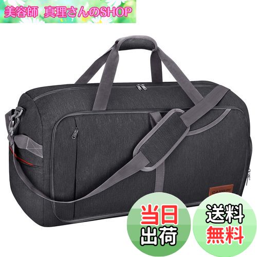 【送料無料】[CANWAY] ボストンバッグ 折りたたみスポーツバッグ スーツケース固定 大容量 靴収納旅行バッグ 軽量 (85L., ブラック 85L.)
