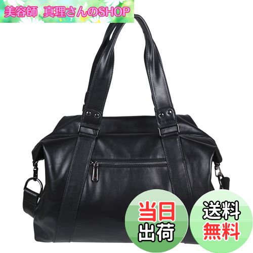 【送料無料】[Morsut] ボストンバッグ メンズ 本革 トートバッグ 手提げバッグ 3way 大容量 トラベルバッグ ジムバッグ 防水性 底鋲付き スポーツ ビジネス 1-2泊 出張 旅行 帰省 ゴルフ 黒