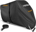 【送料無料】Favoto バイクカバー 防水 紫外線防止 UVカット 高防風 防埃 防雨 防雪 風飛び防止 撥水加工 2.5m防風ベルト付き ワンタッチバックル付き ロック穴付き 反射テープ付き 丈夫 盗難防止 収納バッグ付き バイク車体カバー (220*105*125cm)|詳細画像