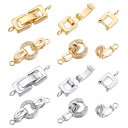 【送料無料】SUPERFINDINGS 2色 2スタイル 8セット 穴1/1.2mm 留め金具 中留め・1連 中折れクラスプ 中折れ式金具 留め具 ビーズパーツ フォールドオーバークラスプ 真ちゅう製ラインストーン ブレスレット