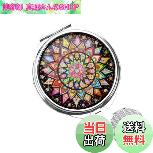 【送料無料】WIICOYK ピルケース 丸型 φ60mm 薬ケース 携帯用 おしゃれ 1日3回 薬入れ 小型 錠剤 サプリメント ガムケース 可愛い 薄型 鏡付き ステンレス製 小物入れ 収納 コンパクト DIY可能 (エスニック)