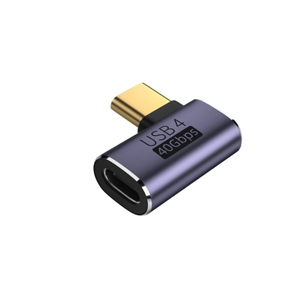 【送料無料】YFFSFDC USB4.0 Type C 変換 アダプター 左右 90° サイドベント 【40Gbps高速データ転送&PD 100W/5A急速充電& 8K@60Hz映像出力】L字 L型 タイプc type-c 変換アダプタ 90度 オス メス USB C コネクター スリムデザイン Thunderbolt 3、Mac Book ProなどのType C
