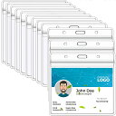 【送料無料】YOUOWO 4 x 3名バッジホルダー クリア プラスチック 横型 防水タイプPVC 大きい IDカードホルダー ID名のタグ 4 " x 3 "ホルダー 12パック 内部107X87mm (外部11.2cmX10.9cm-12個入り)