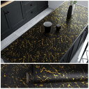 【送料無料】VEELIKE リメイクシート 大理石 黒 金箔 壁紙シール 黒 幅40cm×3m 大理石シート 厚手 ブラック つや消し カッティングシート リフォーム ウォールステッカー のり付き はがせる 壁紙クロス 襖 ふすま紙 シールタイプ 補修 防水 耐熱 撥水 防汚 壁汚れ防止 イン