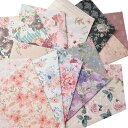 【送料無料】TOHYAN A4 両面デザインペーパー 花柄 上質紙90 デザぺ 包装紙 10柄50枚入 日本製 カラー デザイン用紙 コラージュ ラッピングペー...